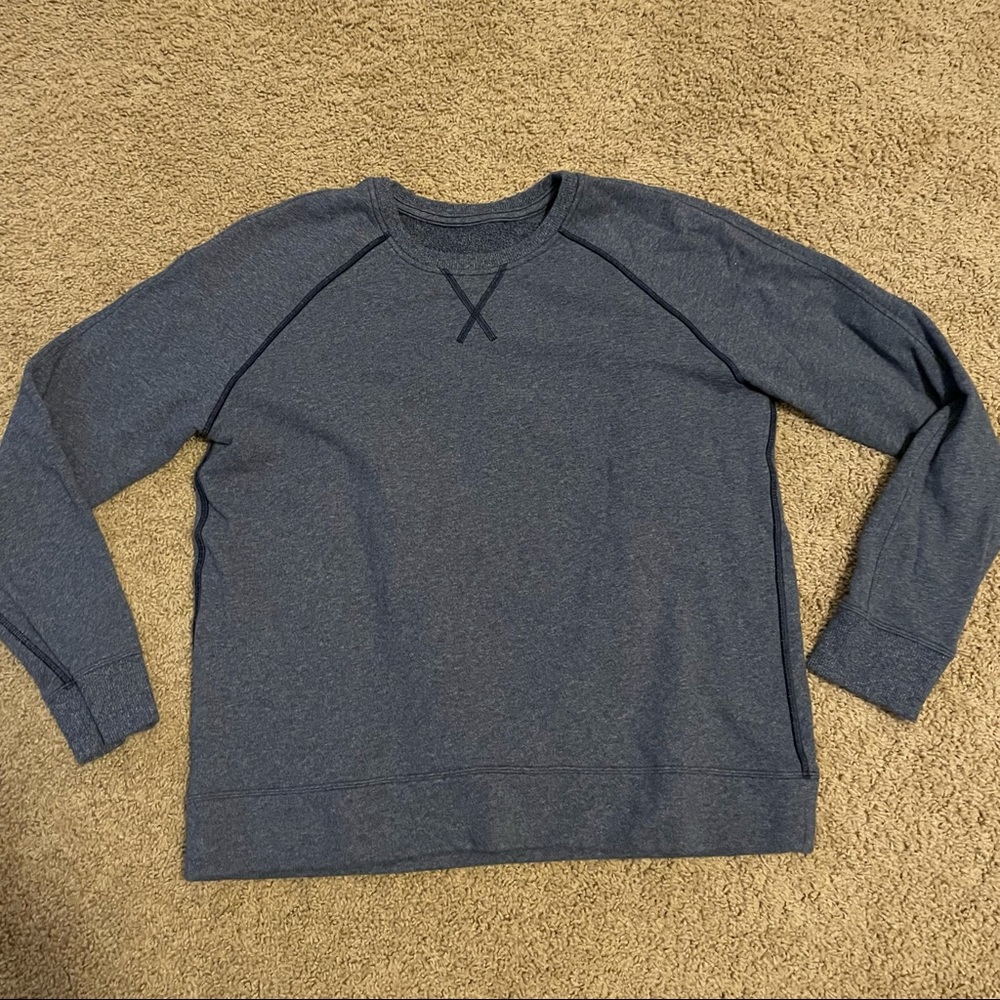 Lululemon heathered blue thick crew sweatshirt 12
